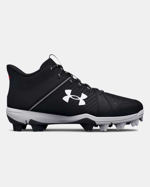 BLACK AND WHITE SIZES 1 TO 6Y KID'S UNDER ARMOUR BASEBALL CLEATS 